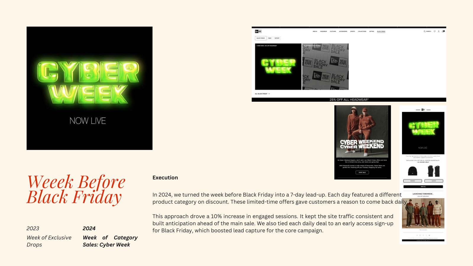 Case study deck, Cyber Week execution