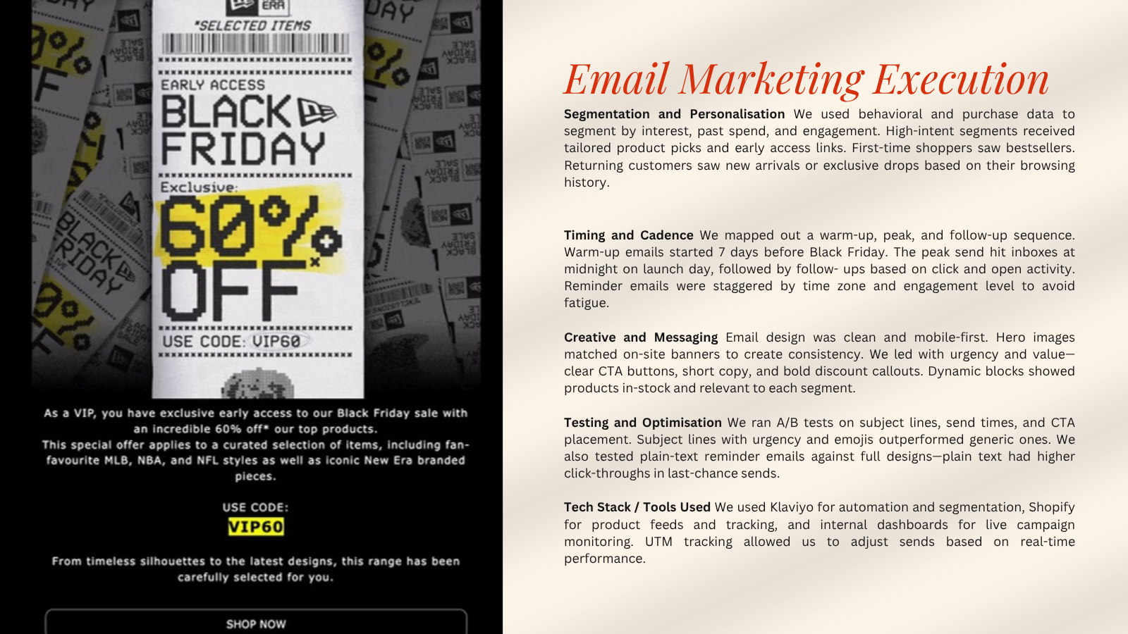 Case study deck, email marketing execution detail