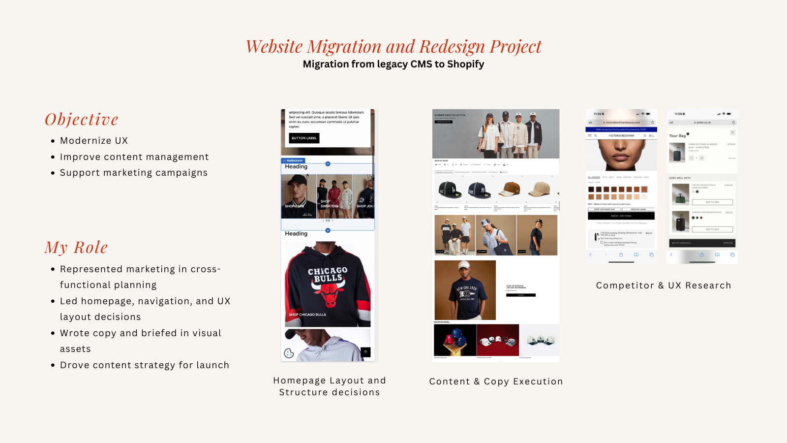 Case study deck, migration and redesign project